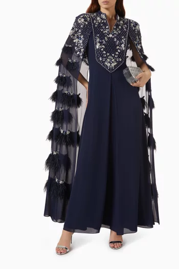 Fringe-trim Cape Kaftan