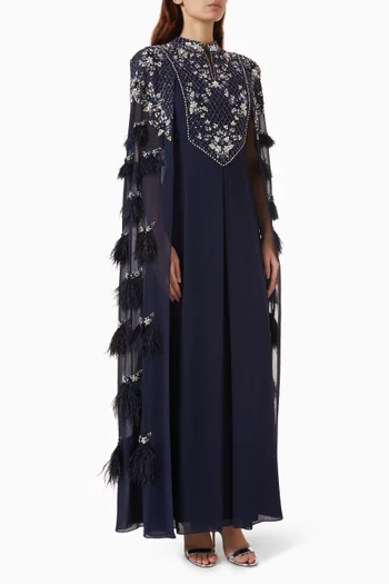 Fringe-trim Cape Kaftan