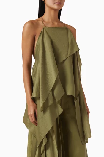 Double-layered Scarf Top in Voile