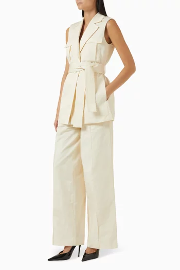 Diafa Belted Jacket in Cotton Blend