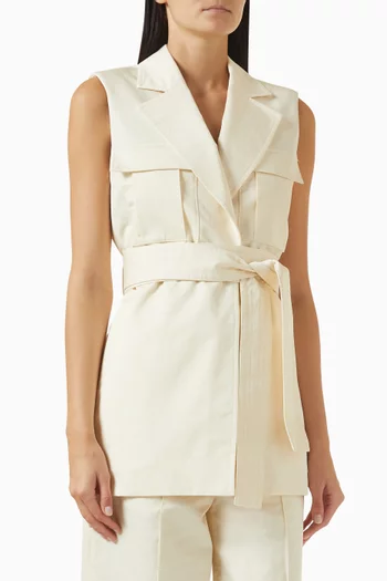 Diafa Belted Jacket in Cotton Blend