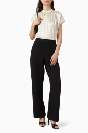 Gathered-neck Blouse in Silk