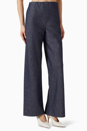 Colette High-waist Pants in Cotton Chambray