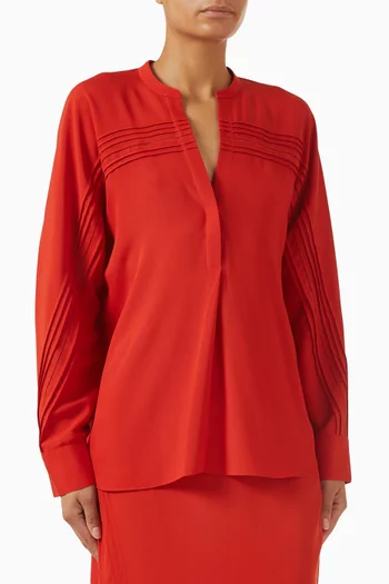Pintuck Top in Satin