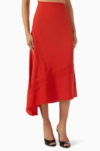 Pintuck Slip Skirt in Satin