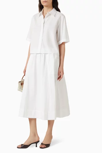 Scallop-detail Skirt in Cotton