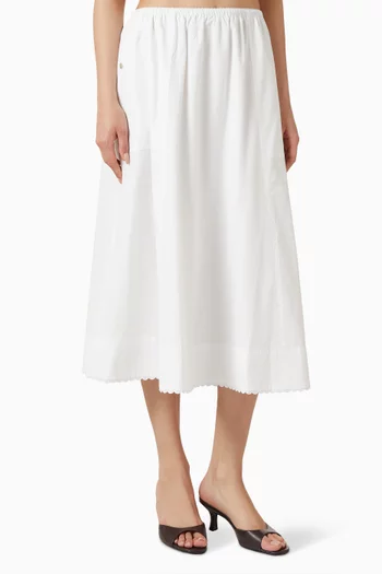 Scallop-detail Skirt in Cotton