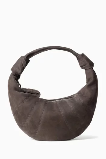 Mini Fortuna Croissant Bag in Suede