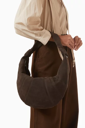 Fortuna Croissant Bag in Suede
