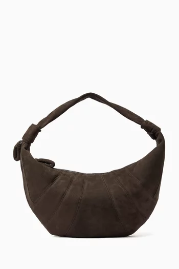 Fortuna Croissant Bag in Suede