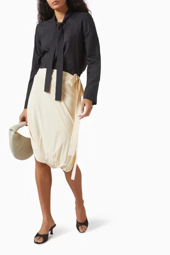 Soft Wrap Midi Skirt in Crepe-jersey
