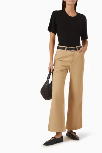 Ribbed T-shirt in Cotton