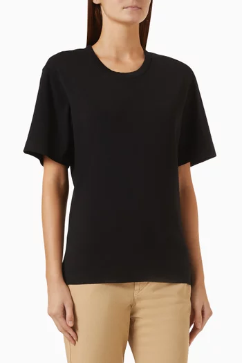 Ribbed T-shirt in Cotton