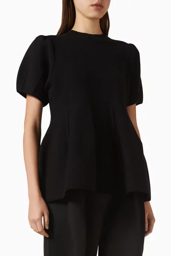 Givston Puff Sleeve Tulip Top in Cotton