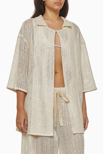 Embroidered Crochet Shirt