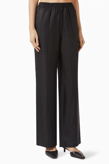 Lars Wide-leg Pants in Silk Twill