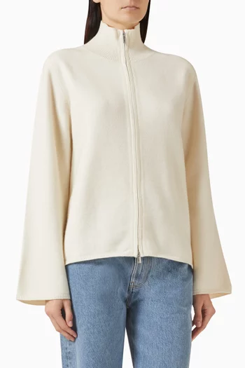 Gabi Zip Cardigan in Cashmere
