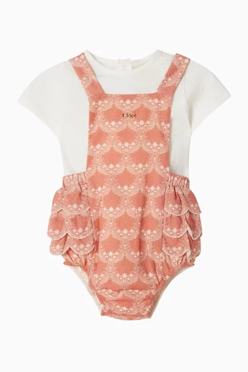 Ruffle Overalls & T‑Shirt Set