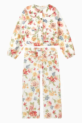 Floral Straight Leg Trousers
