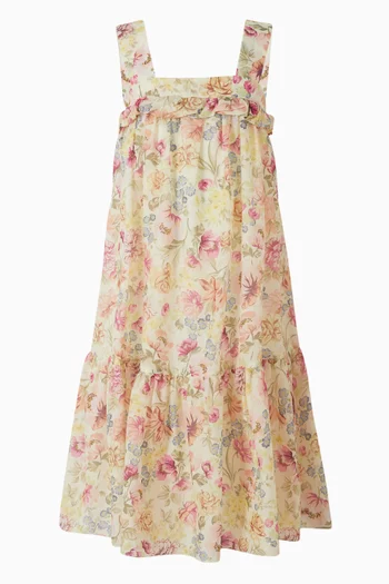 Floral All-Over Print Midi Dress