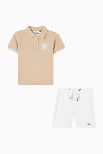 Polo & Shorts Set in Cotton