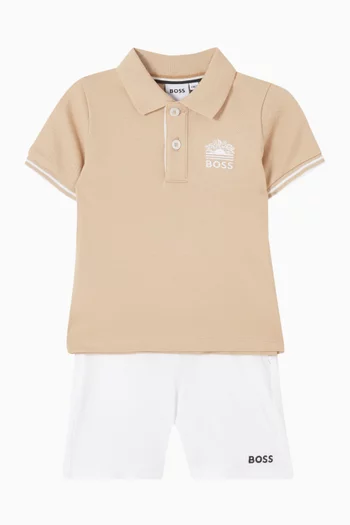 Polo & Shorts Set in Cotton
