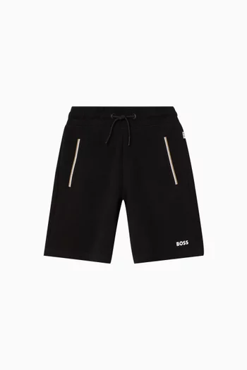 Elastic-waist Shorts in Cotton Blend