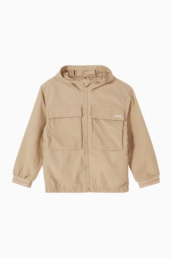 Zip Cargo Hooded Jacket