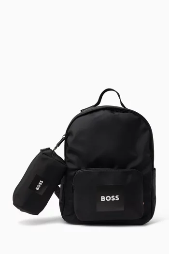 Logo Graphic Backpack & Case Set