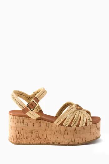 Wedge 75 Platform Sandals in Crochet