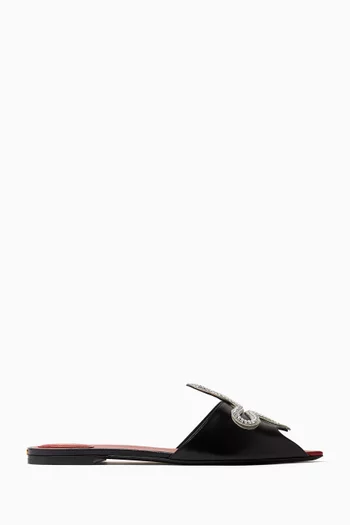 Coeur Vipère Slide Sandals in Leather
