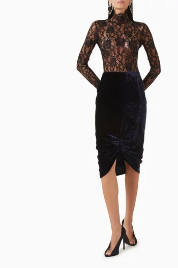 Draped Skirt in Velvet