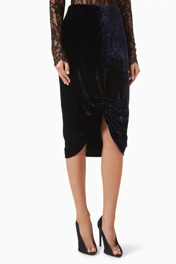Draped Skirt in Velvet