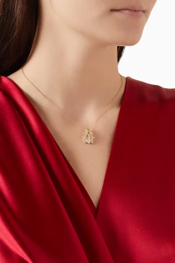 Ellara Brooch Pendant Necklace in 18kt Gold-plated 925 Sterling Silver