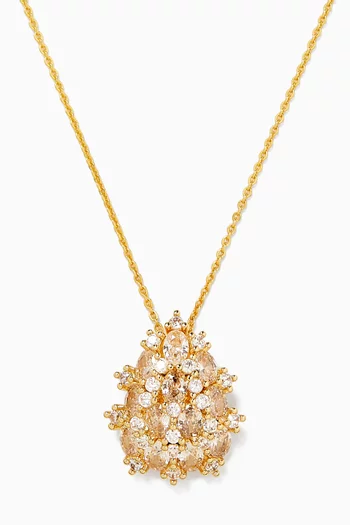 Ellara Brooch Pendant Necklace in 18kt Gold-plated 925 Sterling Silver