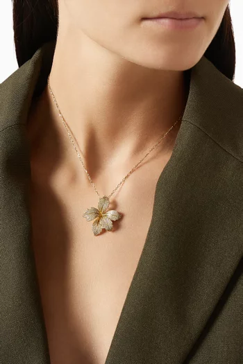 Orchid Bloom Pendant Necklace in 18kt Gold-plated Metal