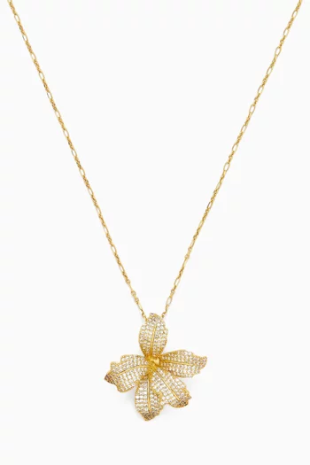 Orchid Bloom Pendant Necklace in 18kt Gold-plated Metal