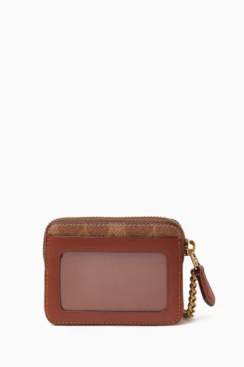 Essential Chain Card Case in Signature Canvas