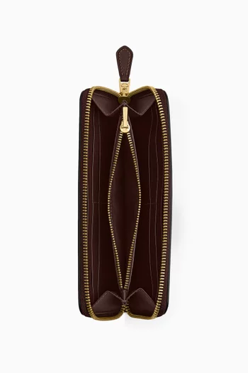 Long Zip Wallet in Leather