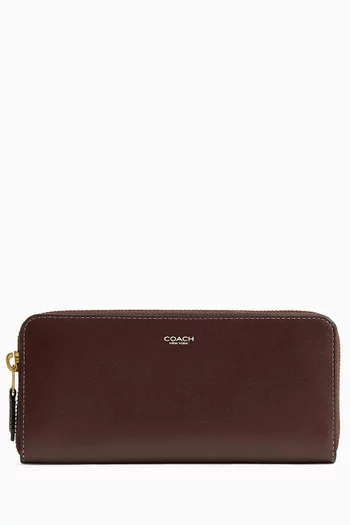Long Zip Wallet in Leather
