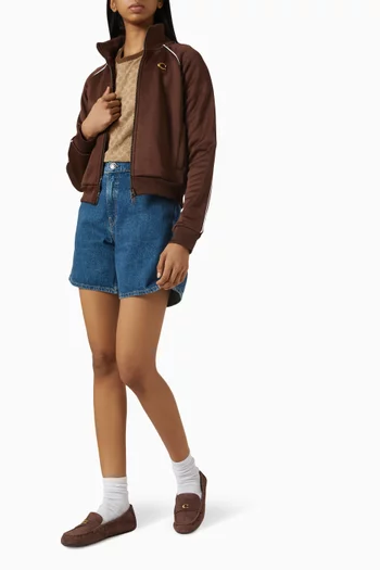 Full Zip Track Jacket in Cotton-blend