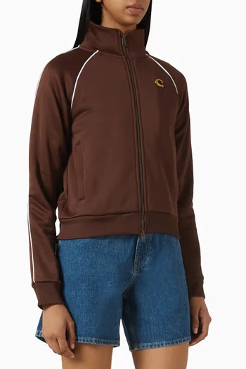 Full Zip Track Jacket in Cotton-blend