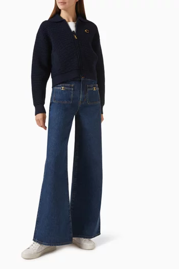 Zip Front Cardigan in Knit