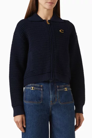 Zip Front Cardigan in Knit