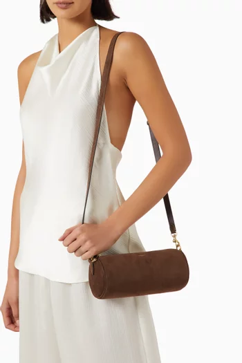 Barrel Bag in Suede & Leather