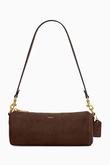 Barrel Bag in Suede & Leather