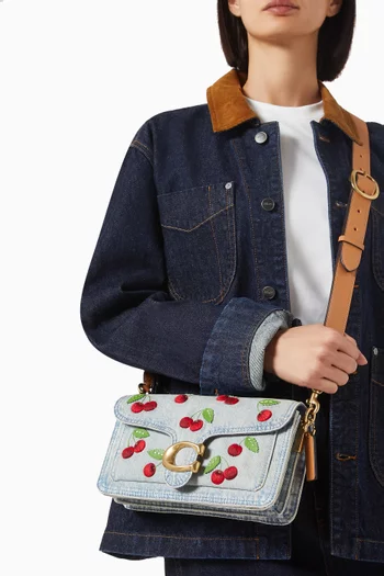 Tabby 26 Shoulder Bag in Embroidered Denim