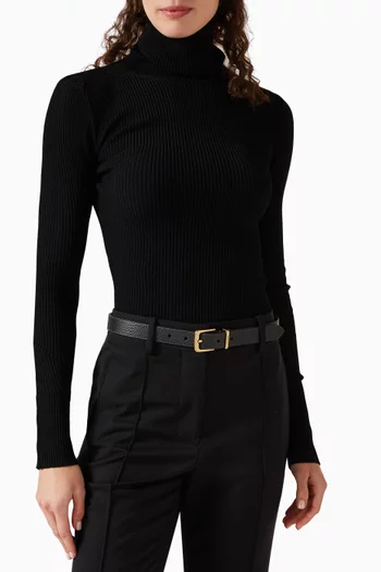 Harness Hasp Buckle Belt in Leather