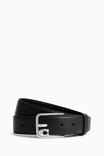 Signature Harness Buckle Belt in Leather