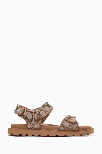 Brynn Sandals in Crystal Signature Jacquard
